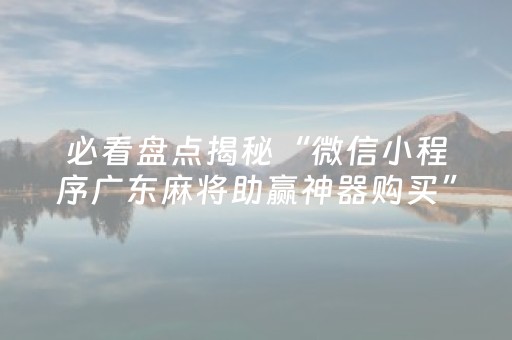 必看盘点揭秘“微信小程序广东麻将助赢神器购买”（助赢神器购买)