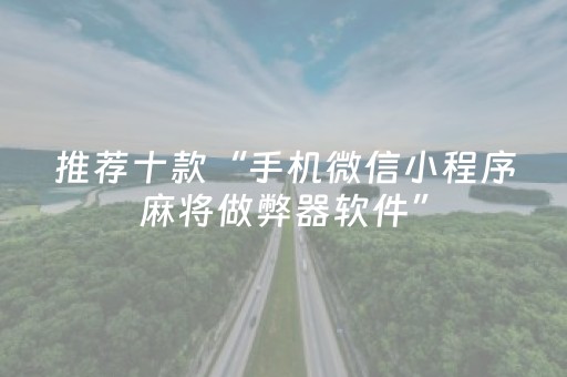 推荐十款“手机微信小程序麻将做弊器软件”（开挂辅助插件)