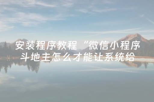 安装程序教程“微信小程序斗地主怎么才能让系统给好牌”（辅助挂发牌规律)