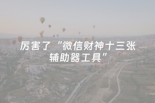 厉害了“微信财神十三张辅助器工具”（充会员胜率高)
