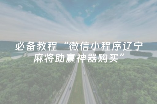 必备教程“微信小程序辽宁麻将助赢神器购买”（专用神器)