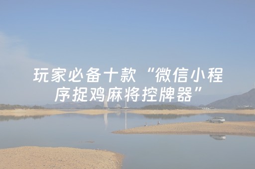 玩家必备十款“微信小程序捉鸡麻将控牌器”（自建房胜负规律)