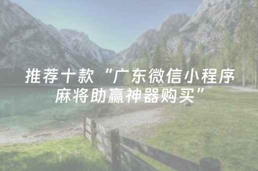 推荐十款“广东微信小程序麻将助赢神器购买”（透明器教程)