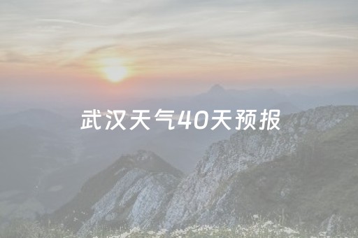 武汉天气40天预报（武汉市未来40天天气预报）