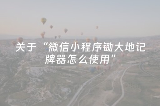 关于“微信小程序锄大地记牌器怎么使用”（怎么让系统给自己好牌)