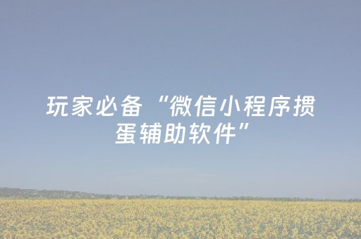 玩家必备“微信小程序掼蛋辅助软件”（自建房怎么拿好牌)