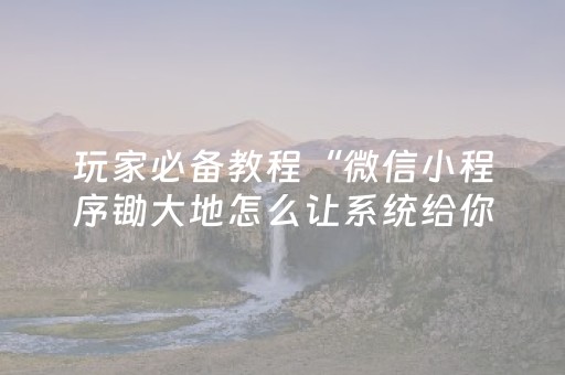 玩家必备教程“微信小程序锄大地怎么让系统给你发好牌”（万能开挂器)
