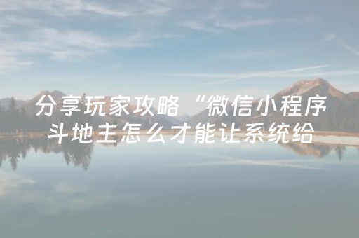 分享玩家攻略“微信小程序斗地主怎么才能让系统给好牌”（开挂神器下载)