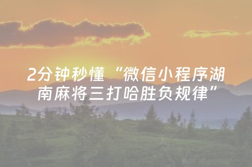 2分钟秒懂“微信小程序湖南麻将三打哈胜负规律”（神器通用版)