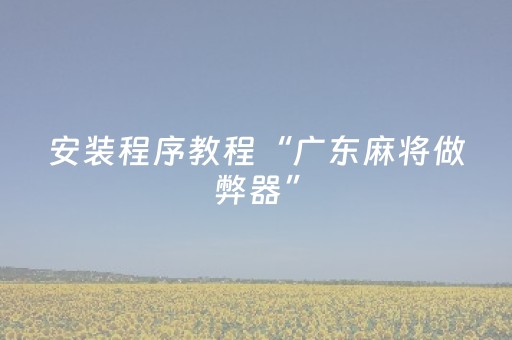 安装程序教程“广东麻将做弊器”（插件开挂免费AI)
