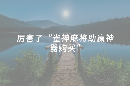 厉害了“雀神麻将助赢神器购买”（怎么能调好牌)