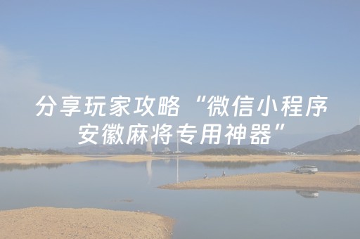 分享玩家攻略“微信小程序安徽麻将专用神器”（透明器教程)
