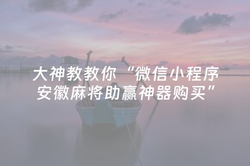 大神教教你“微信小程序安徽麻将助赢神器购买”（免费辅助)