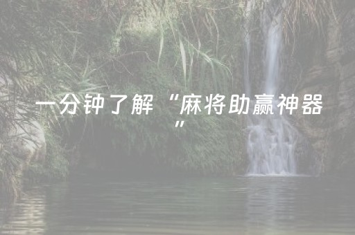 一分钟了解“麻将助赢神器”（软件出售)