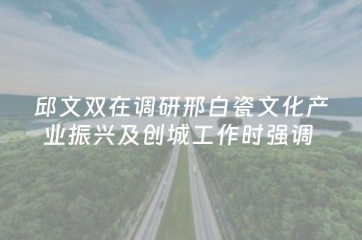 邱文双在调研邢白瓷文化产业振兴及创城工作时强调 全力以赴推动重点工作提质增效