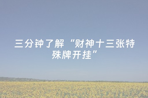 三分钟了解“财神十三张特殊牌开挂”（自建房怎么拿好牌)