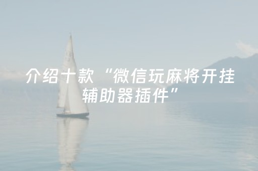 介绍十款“微信玩麻将开挂辅助器插件”（挂件神器)