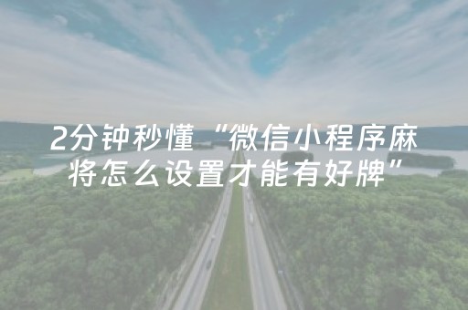 2分钟秒懂“微信小程序麻将怎么设置才能有好牌”（辅助器插件)