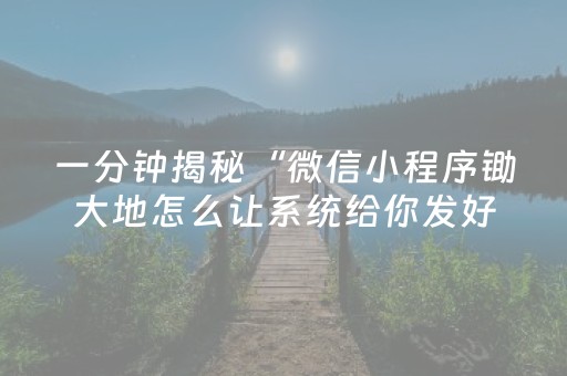 一分钟揭秘“微信小程序锄大地怎么让系统给你发好牌”（辅助器插件)