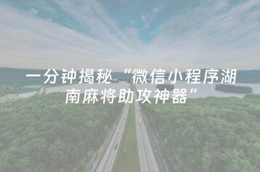 一分钟揭秘“微信小程序湖南麻将助攻神器”（透明器教程)