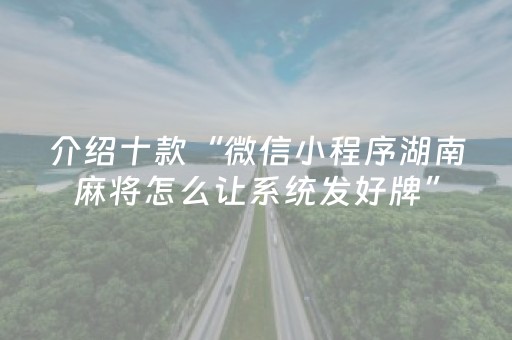 介绍十款“微信小程序湖南麻将怎么让系统发好牌”（辅助器通用版)