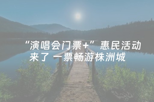 “演唱会门票+”惠民活动来了 一票畅游株洲城