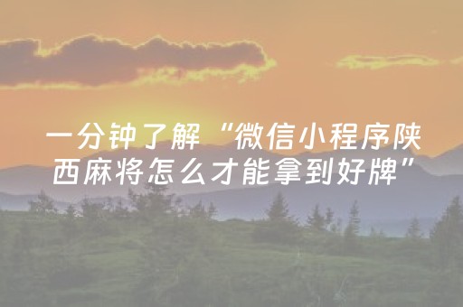 一分钟了解“微信小程序陕西麻将怎么才能拿到好牌”（充会员胜率高)