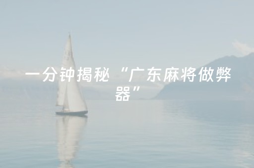 一分钟揭秘“广东麻将做弊器”（专用神器)
