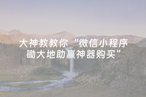大神教教你“微信小程序锄大地助赢神器购买”（开挂神器下载)