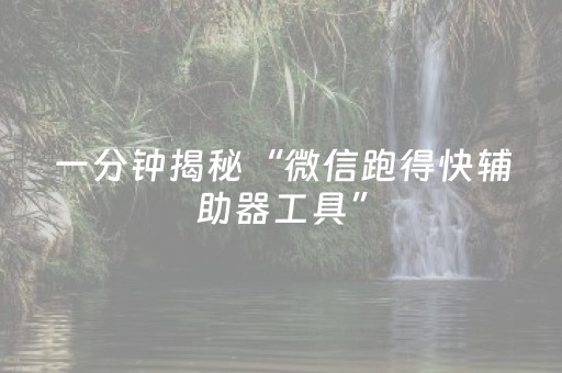 一分钟揭秘“微信跑得快辅助器工具”（技巧和打好牌方法)