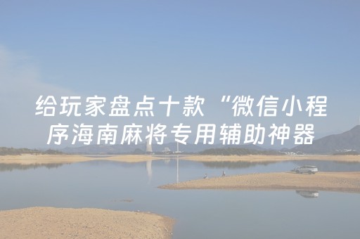 给玩家盘点十款“微信小程序海南麻将专用辅助神器”（开挂辅助器插件)