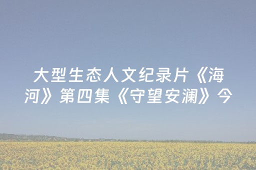 大型生态人文纪录片《海河》第四集《守望安澜》今晚播出