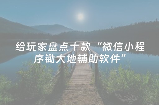 给玩家盘点十款“微信小程序锄大地辅助软件”（输赢规律)