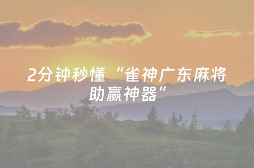 2分钟秒懂“雀神广东麻将助赢神器”（万能开挂器)