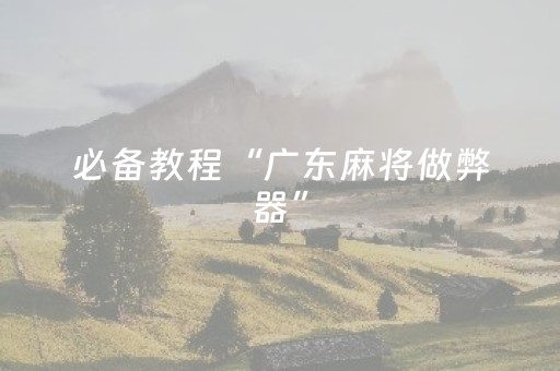 必备教程“广东麻将做弊器”（万能开挂器)