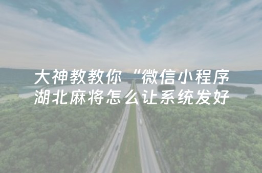 大神教教你“微信小程序湖北麻将怎么让系统发好牌”（自建房怎么赢)