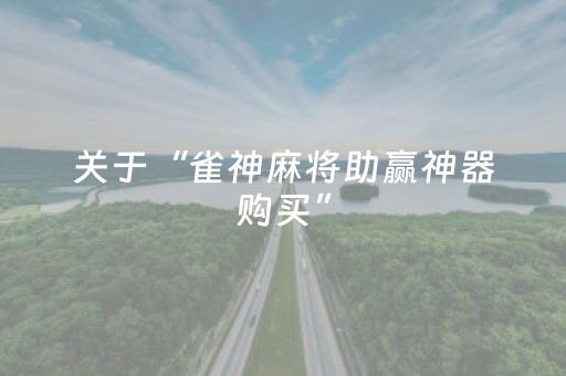 关于“雀神麻将助赢神器购买”（助赢神器)
