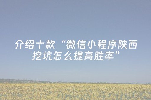 介绍十款“微信小程序陕西挖坑怎么提高胜率”（挂件神器)