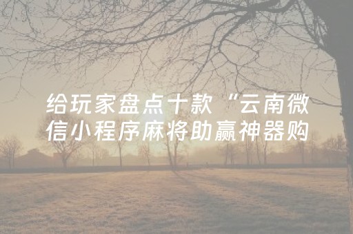 给玩家盘点十款“云南微信小程序麻将助赢神器购买”（自建房怎么拿好牌)