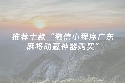 推荐十款“微信小程序广东麻将助赢神器购买”（透明挂辅助器)