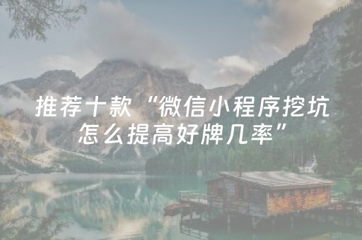 推荐十款“微信小程序挖坑怎么提高好牌几率”（透明挂辅助器)