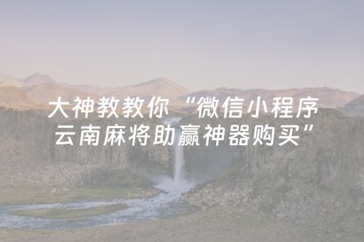 大神教教你“微信小程序云南麻将助赢神器购买”（专用神器下载)