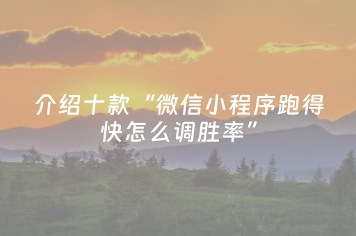 介绍十款“微信小程序跑得快怎么调胜率”（助攻神器)