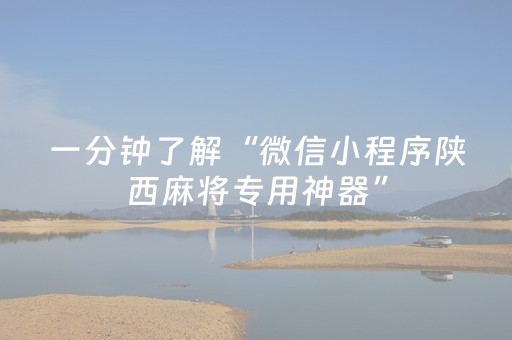 一分钟了解“微信小程序陕西麻将专用神器”（有什么诀窍)