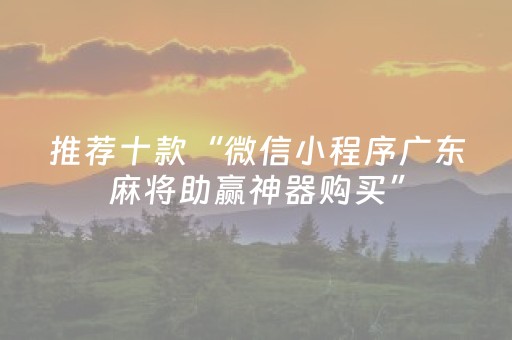 推荐十款“微信小程序广东麻将助赢神器购买”（插件可信吗)