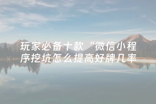 玩家必备十款“微信小程序挖坑怎么提高好牌几率”（必赢神器)
