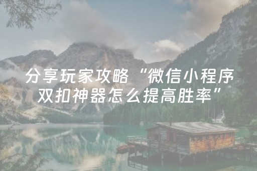 分享玩家攻略“微信小程序双扣神器怎么提高胜率”（开挂辅助器插件)