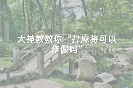 大神教教你“打麻将可以作假吗”（助赢神器)