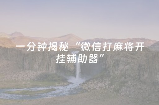 胜率设置方法“微信小程序湖北麻将专用神器”（如何让系统发好牌)