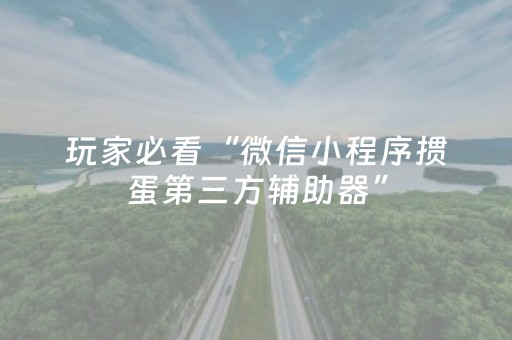 玩家必看“微信小程序掼蛋第三方辅助器”（万能开挂神器)